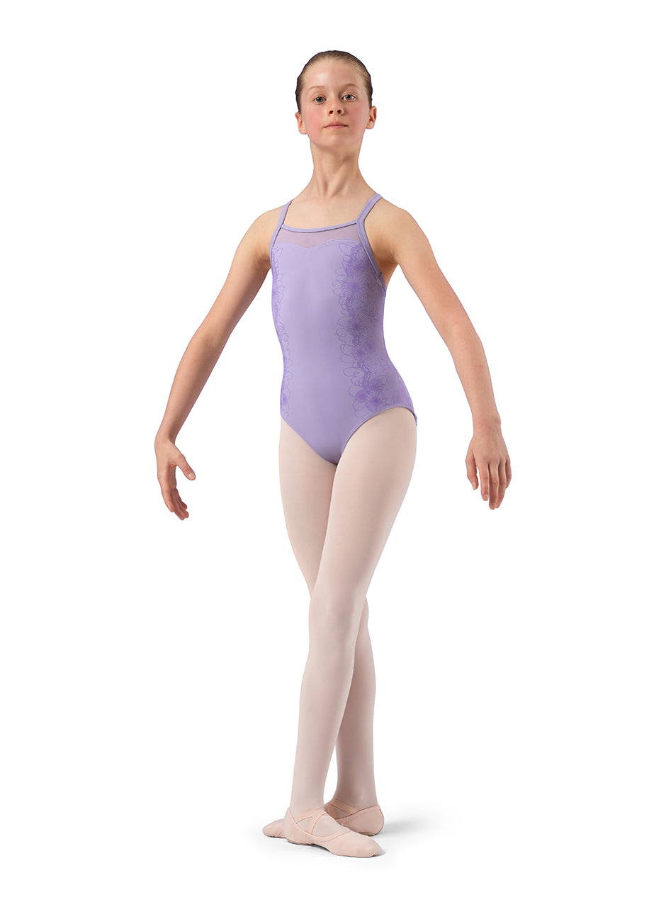 Girls Lace Print Camisole Leotard - CL4147
