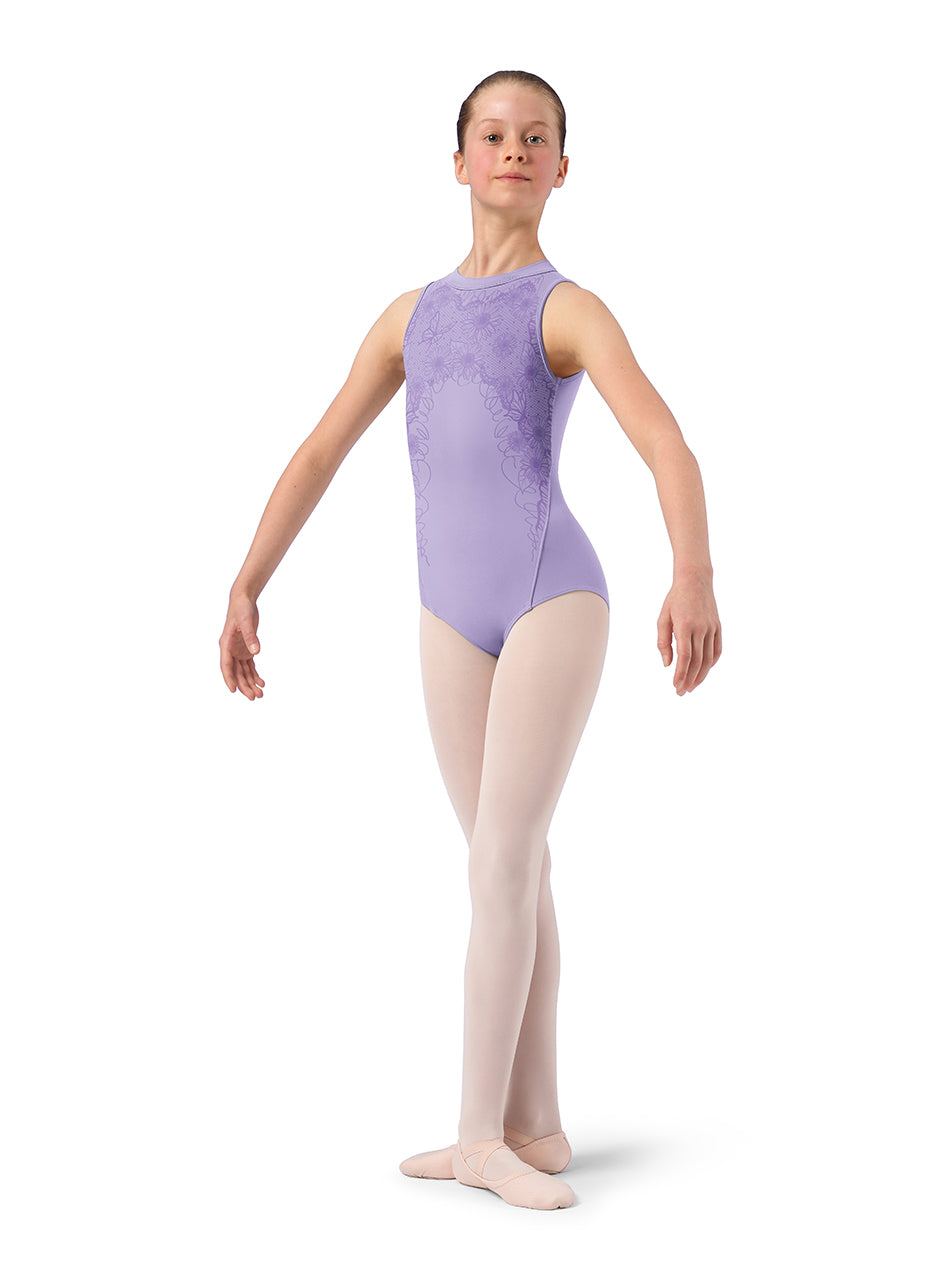 Girls Lace Mesh Tank Leotard - CL4185