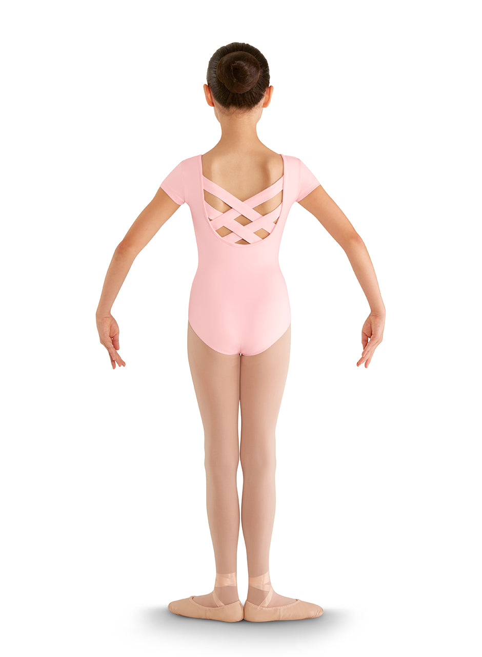Girls Woven Strap Cap Sleeve Leotard - CL8832