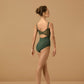 Solid Color Camisole Leotard with Mesh Accents - L4677B