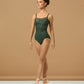 Solid Color Camisole Leotard with Mesh Accents - L4677B