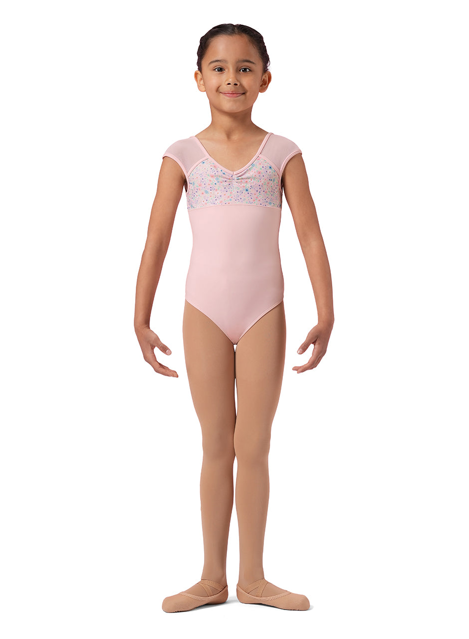 Girls Floral Cap Sleeve Leotard - M1555C