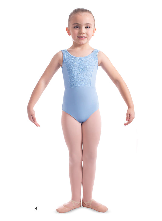 Girls Tank Leotard with Lace Bodice - M477C