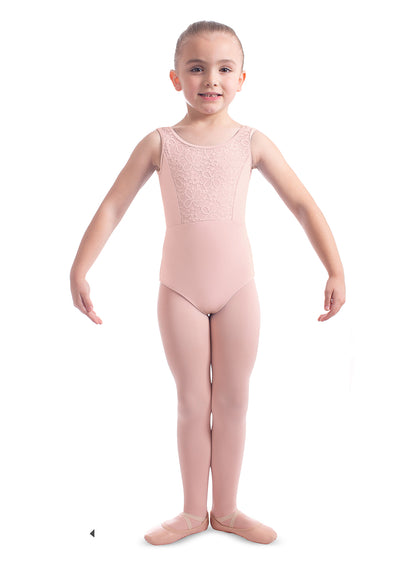 Girls Tank Leotard with Lace Bodice - M477C