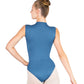 Simone Zip-Front Leotard with Velvet Embossing