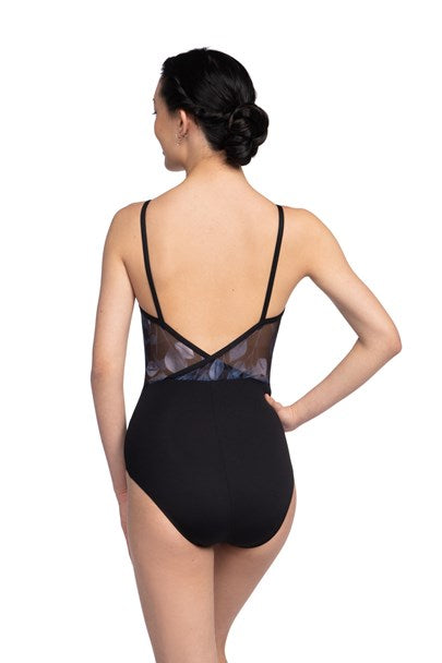 Nora Camisole Leotard with Falling Leaves Mesh - 1126FL