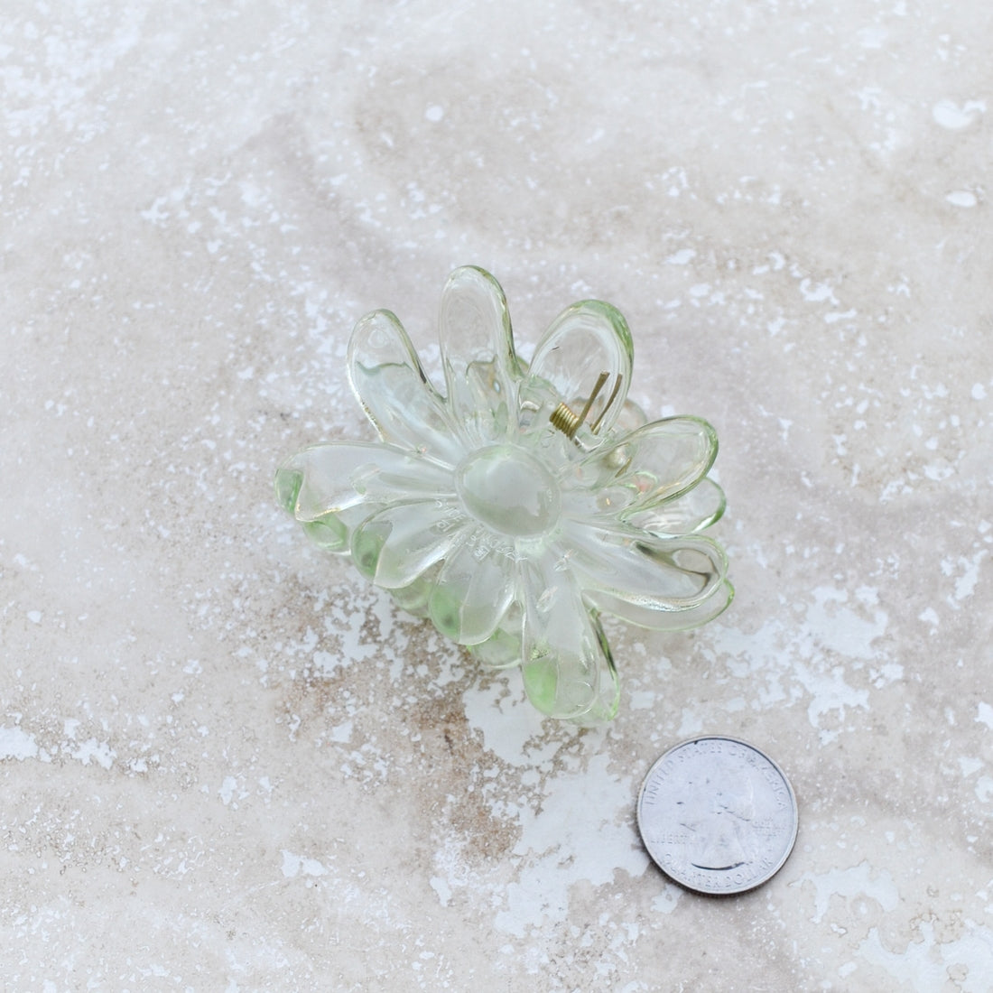 Clear Flower Hair Clips - Assorted Colors