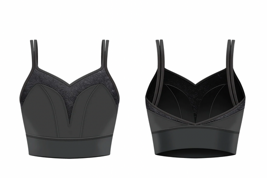 Girls Valentina Crop Top with Velvet Trim