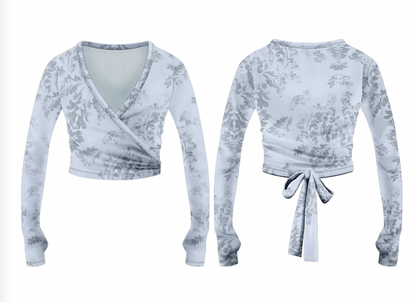 Cozy Crossover Print Wrap Top