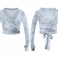 Girls Cozy Crossover Print Wrap Top