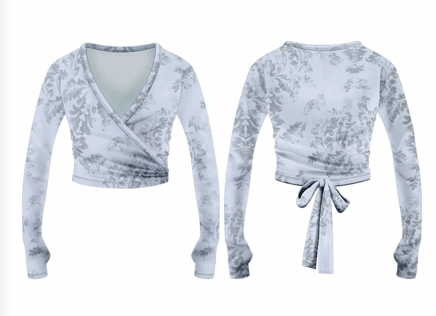 Girls Cozy Crossover Print Wrap Top