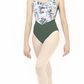 Chanelle Camisole Leotard in Seagrass Print