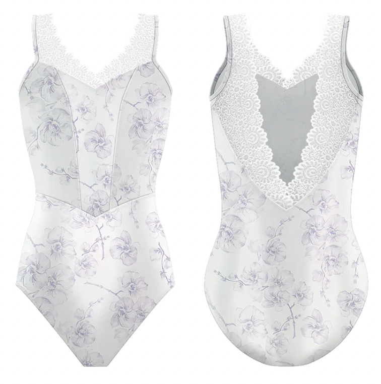Moulin Tank Leotard in Orchid Print