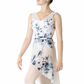 Long Velvet Chiffon Skirt in Monet Blue