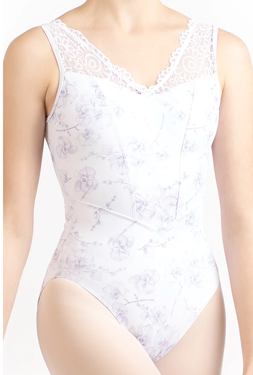 Moulin Tank Leotard in Orchid Print