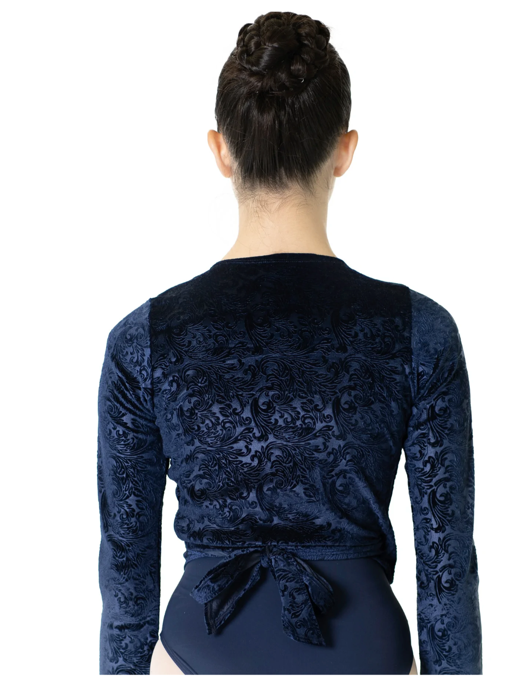 Floral Velvet Wrap Top - Midnight