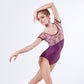Embroidered Mesh Cap Sleeve Leotard - Iside Vinaccia