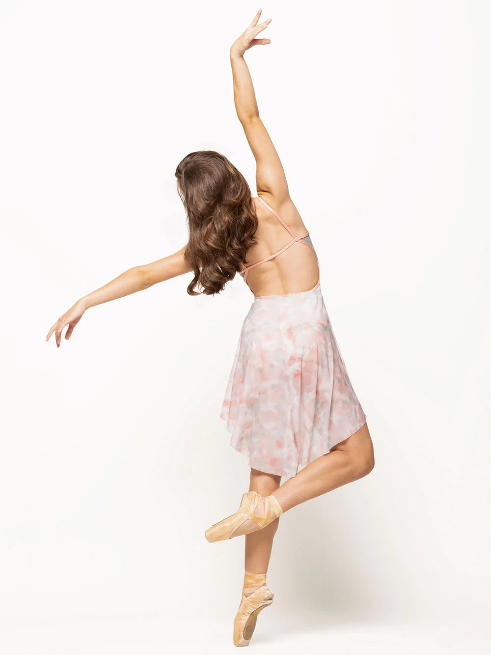 Dramatic High Low Skirt in Desert Fog Print