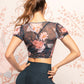 Girls Kylie Crop Top in Devoted Symphony Mesh