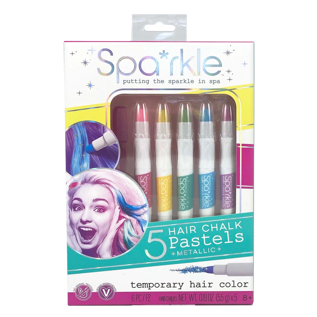 Spa*rkle Hair Chalk Metallic Pastels