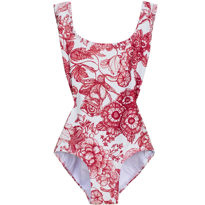 Crescent Tank Leotard in Teacup Print