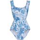 Crescent Tank Leotard in Teacup Print