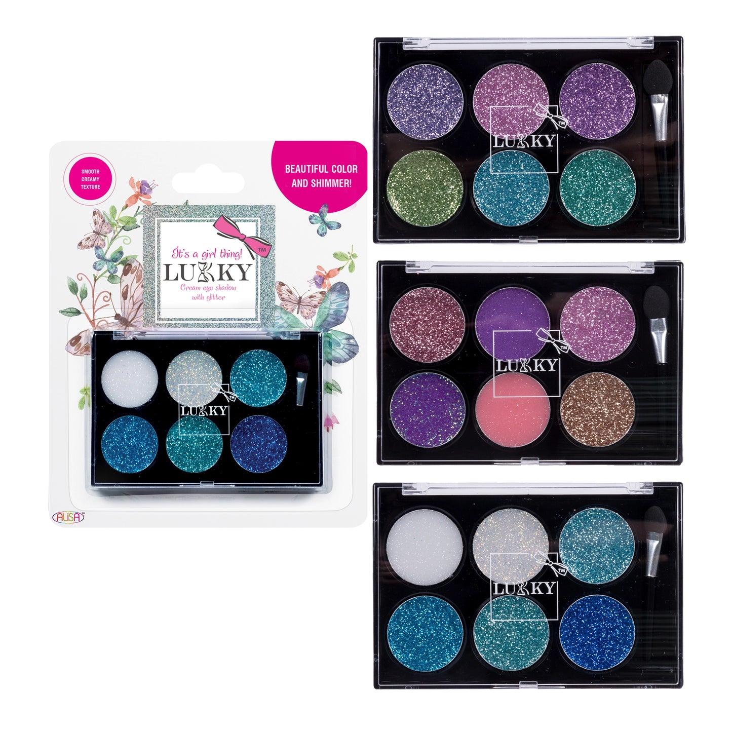 Eye Shadow Cream with Glitter Palette