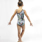 Asymmetrical Gymnastics Leotard with Matching Scrunchie - 27806