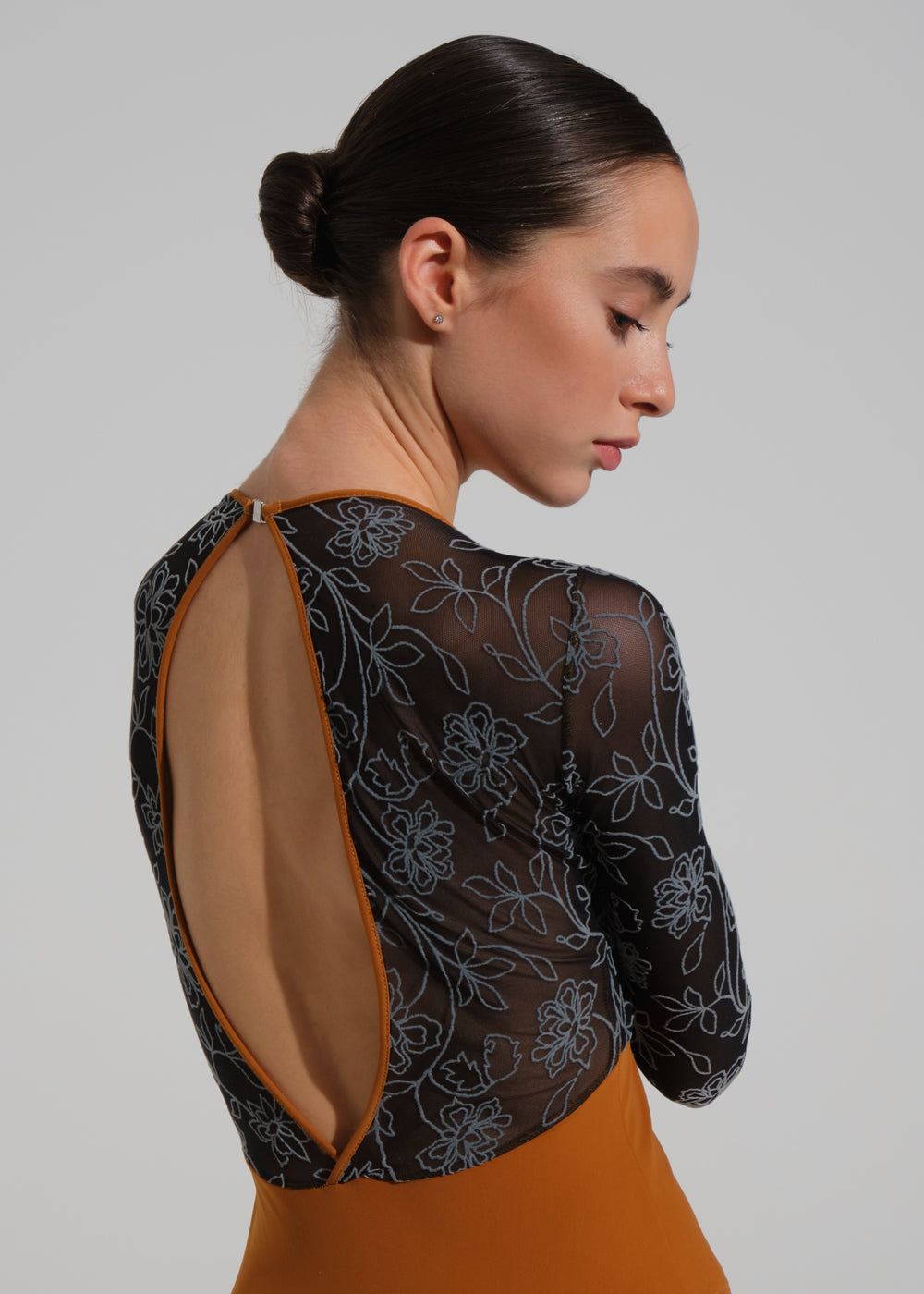 Harmony Leotard with Flocked Mesh Sleeves - Multiple Colorways
