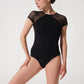 Girls Little Nanette Mesh Cap Sleeve Leotard