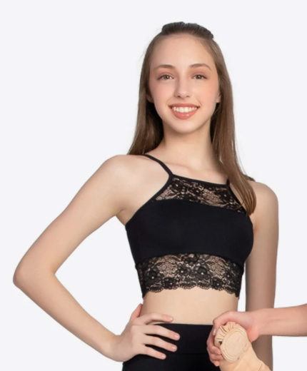 Lace Crop Top - Black - Ladies