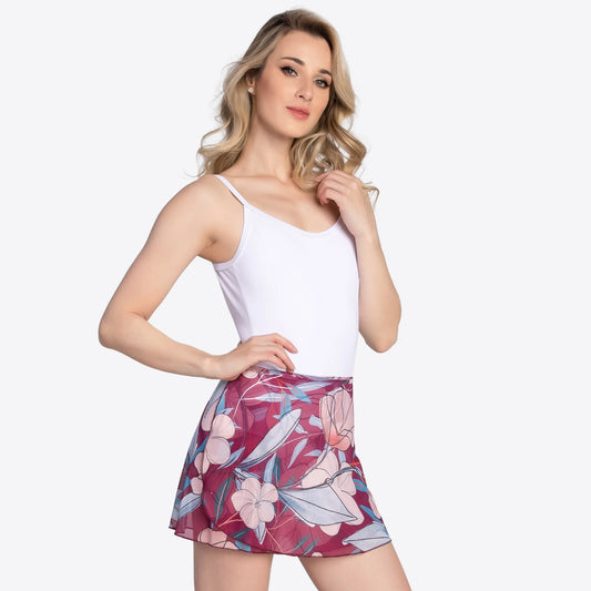 Mesh Floral Print Wrap Skirts - RDE2218 - Multiple Colorways