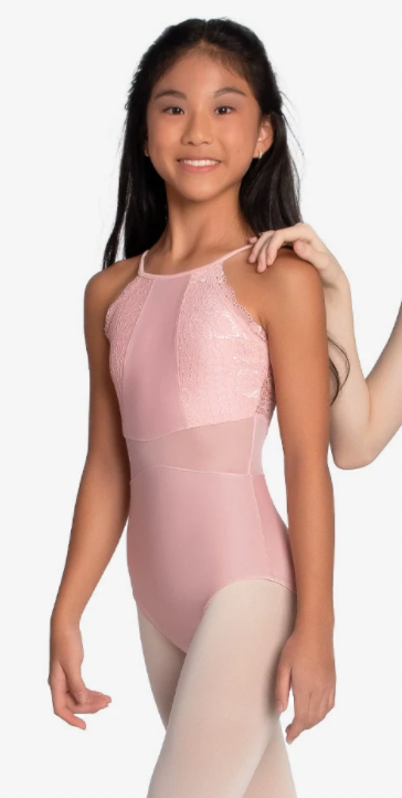 Girls Camisole Leotard with Lace Bodice - L2391