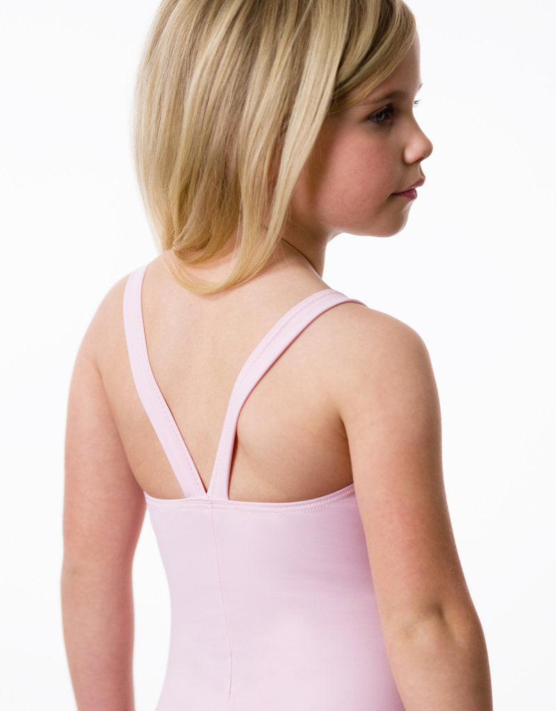 Girls Thick Strap Leotard with Lace Overlay - 2160C