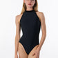Mock Neck Leotard with Velvet Trim - 2444A