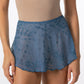 Embroidered Mesh High Low Skirt - 1009A