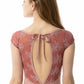 Embroidered Mesh Cap Sleeve Leotard - 2528A