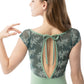 Embroidered Mesh Cap Sleeve Leotard - 2528A